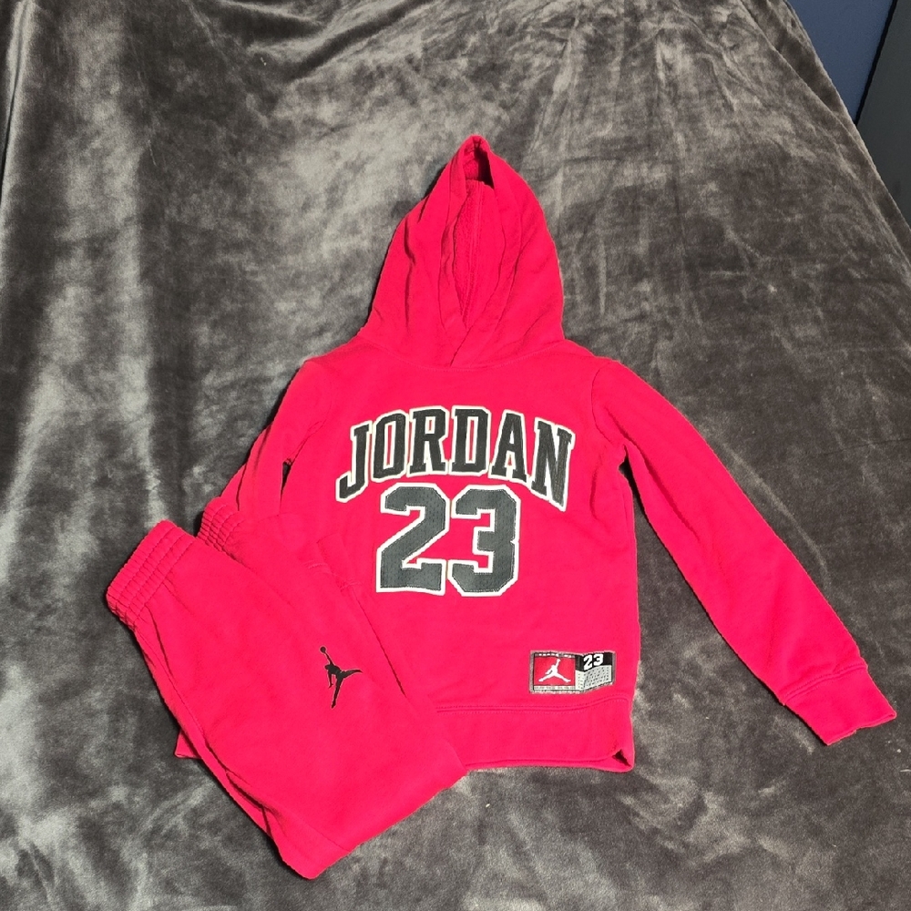 Jordan Bright Red Hoodie and Joggers Set